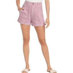 High Rise Pleated Pocket Denim Utility Shorts Pink Wash Universal Thread